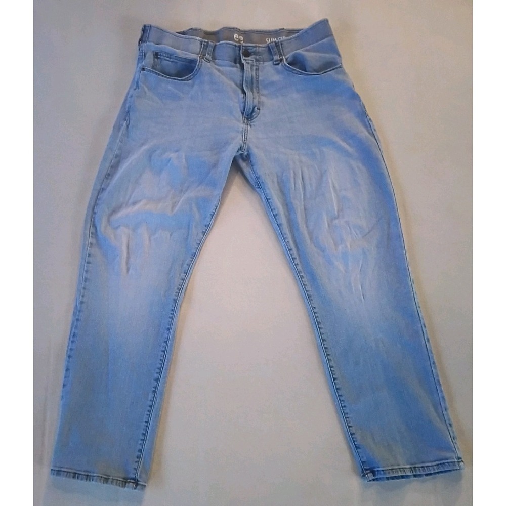 Lee Men's Slim Straight fit blue Jeans Light Wash Denim 5-Pocket 32x28 lee's